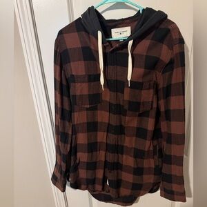 Modern Amusement Brown and Black Flannel Hoodie